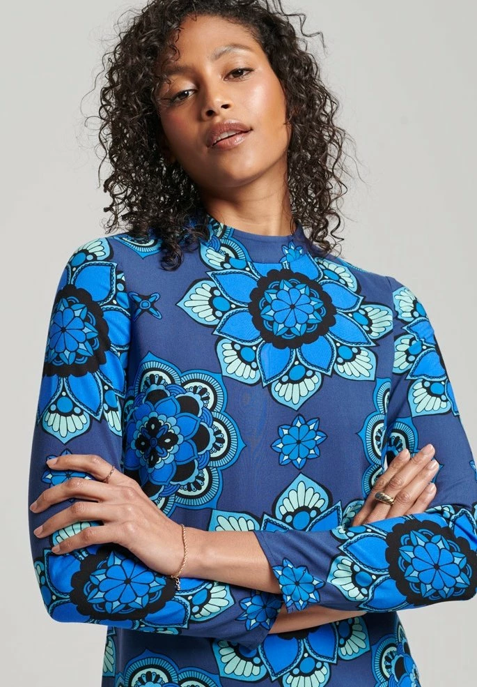 Superdry LONG SLEEVE MINI - Day Dress - Psychedelic Blue 4 Superdry LONG SLEEVE MINI - Day Dress - Psychedelic Blue - Image 4