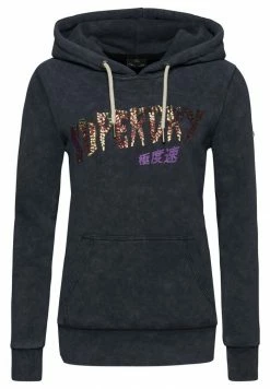 Superdry BRAND MARK METAL - Hoodie - Heavy Metal Black -Superdry Shop 672869c4c6d84dc2b313427cc7bbf605