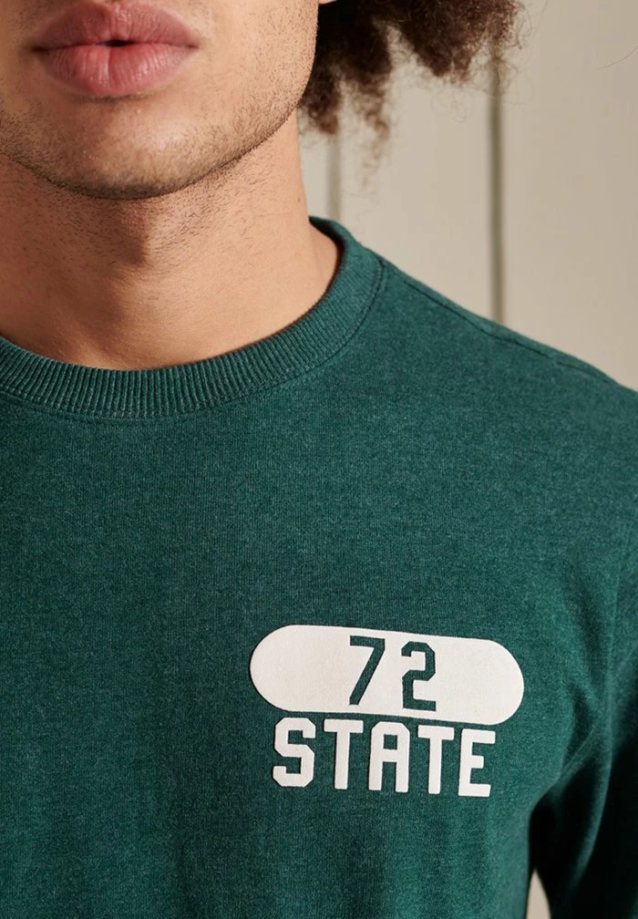 Superdry TRACK & FIELD LONG SLEEVE TOP - Long Sleeved Top - Pine Marl 3 Superdry TRACK & FIELD LONG SLEEVE TOP - Long Sleeved Top - Pine Marl - Image 3