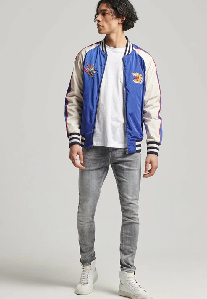 Superdry VINTAGE SUIKAJAN - Bomber Jacket - Mazarine Blue 1 Superdry VINTAGE SUIKAJAN - Bomber Jacket - Mazarine Blue