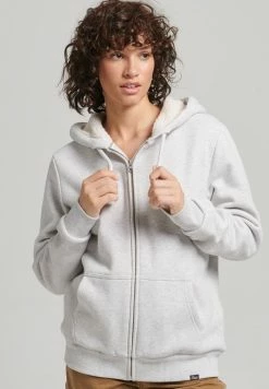 Superdry ESSENTIAL BORG - Zip-up Sweatshirt - Glacier Grey Marl