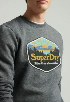 Superdry TRAVEL POSTCARD GRAPHIC - Sweatshirt - Dark Charcoal Jaspe -Superdry Shop 68b82770fc5946d98b4af6e7ca5facd6