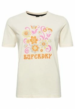 Superdry BRAND MARK FLORAL - Print T-shirt - Oatmeal -Superdry Shop 68dd127a31ee40789aa2788b7561a6a2