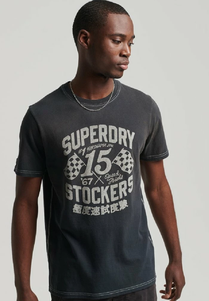 Superdry VINTAGE REWORK CLASSIC - Print T-shirt - Vintage Black 1 Superdry VINTAGE REWORK CLASSIC - Print T-shirt - Vintage Black