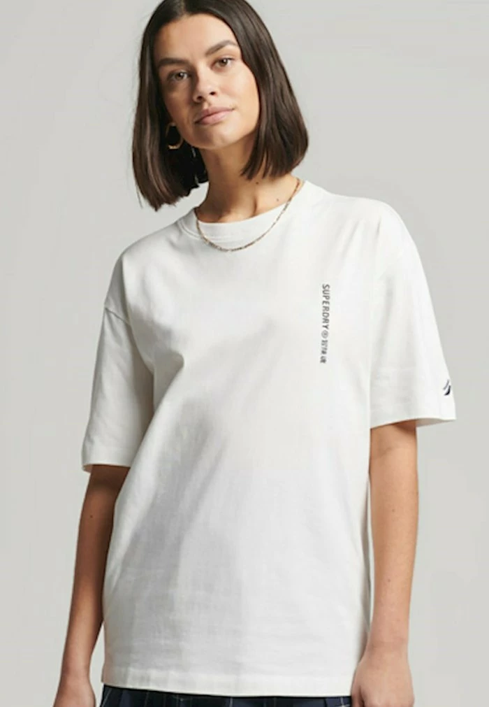 Superdry Code CL Linear - Basic T-shirt - Nimus Cloud 1 Superdry Code CL Linear - Basic T-shirt - Nimus Cloud