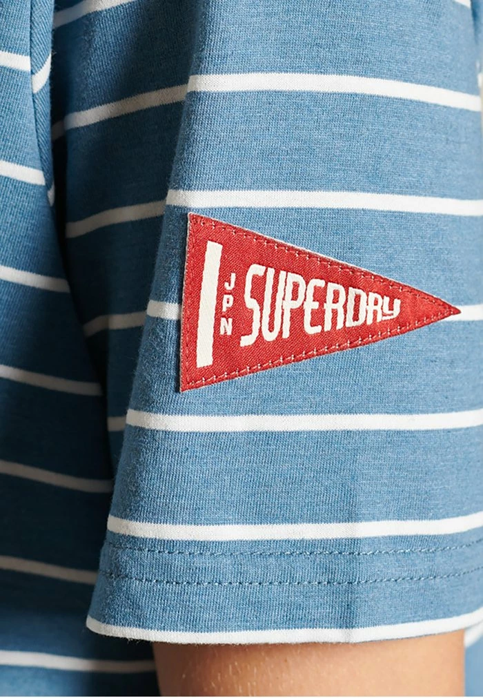 Superdry SCRIPT STYLE COLLEGE STRIPE - Print T-shirt - Pottery Blue Marl 3 Superdry SCRIPT STYLE COLLEGE STRIPE - Print T-shirt - Pottery Blue Marl - Image 3