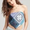 Superdry VINTAGE BANDANA OFF SHOULDER - Top - Bandana Blue Aop