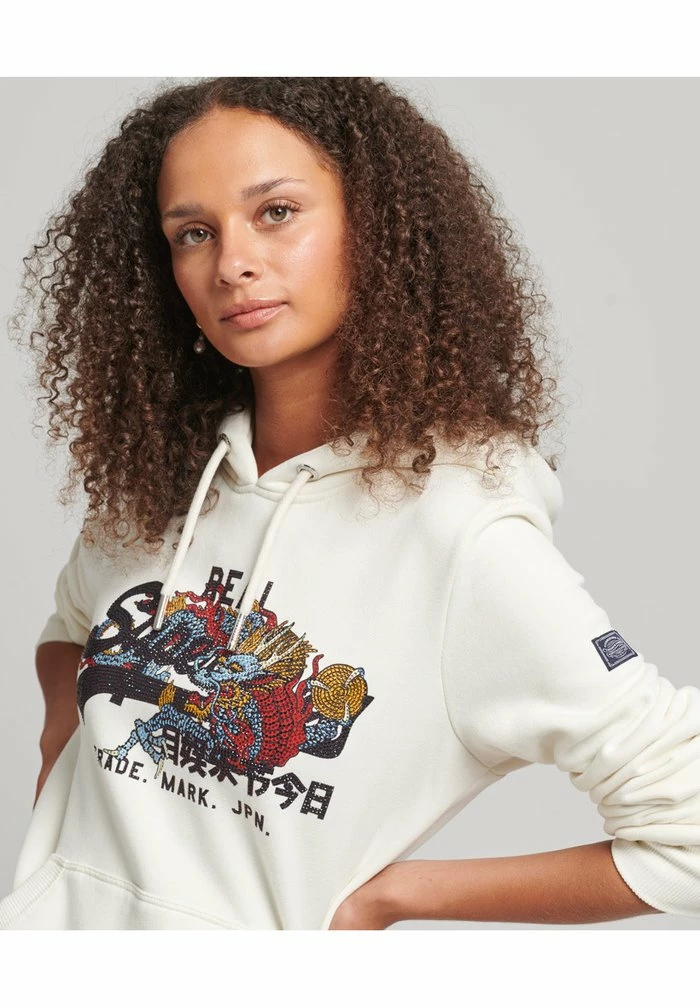 Superdry VINTAGE NARRATIVE - Hoodie - Ecru 3 Superdry VINTAGE NARRATIVE - Hoodie - Ecru - Image 3