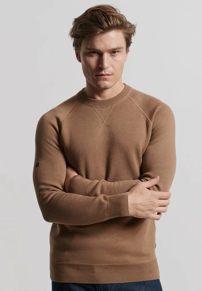 Superdry Jumper - Buck Tan Marl 1 Superdry Jumper - Buck Tan Marl