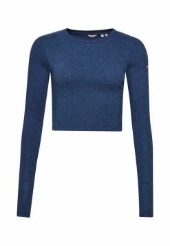 Superdry VINTAGE TINY LONG SLEEVED - Long Sleeved Top - Navy Marl Dark Grey -Superdry Shop 6a36643b3bca4e109763349f9e292faf