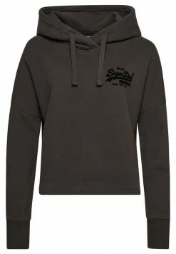 Superdry VINTAGE LOGO BOX FIT - Hoodie - Bison Black -Superdry Shop 6a6590f0e9c8402b808fea82dc54429e