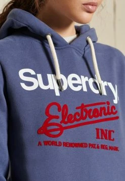 Superdry CROSSING LINES AMERICAN RINGER - Hoodie - Soft Navy -Superdry Shop 6a900a4895ca4494bdb97b22945dc00c