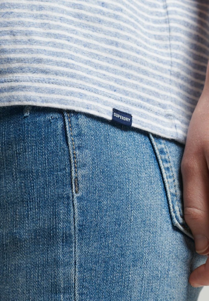 Superdry VINTAGE LOGO STRIPE - Print T-shirt - La Blue Marl Rodeo White 3 Superdry VINTAGE LOGO STRIPE - Print T-shirt - La Blue Marl Rodeo White - Image 3