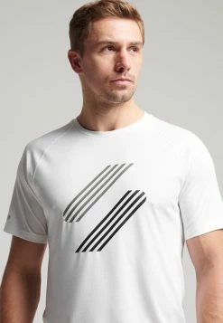 Superdry SPORT TRAIN ACTIVE LOCK UP - Print T-shirt - Optic -Superdry Shop 6b6c0da6862a46919f54fae86616420e