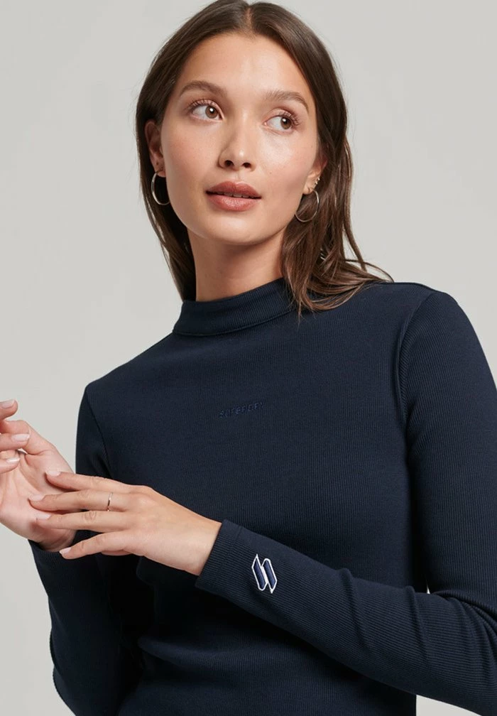 Superdry LOGO RIB BODYCON - Shift Dress - Deep Navy 3 Superdry LOGO RIB BODYCON - Shift Dress - Deep Navy - Image 3