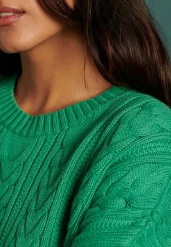 Superdry DROPPED SHOULDER CABLE CREW NECK - Jumper - Woodland Green -Superdry Shop 6b7f11d170114a9ba3cf90dc1c14693d