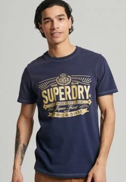 Superdry VINTAGE REWORK CLASSIC - Print T-shirt - Dark Navy