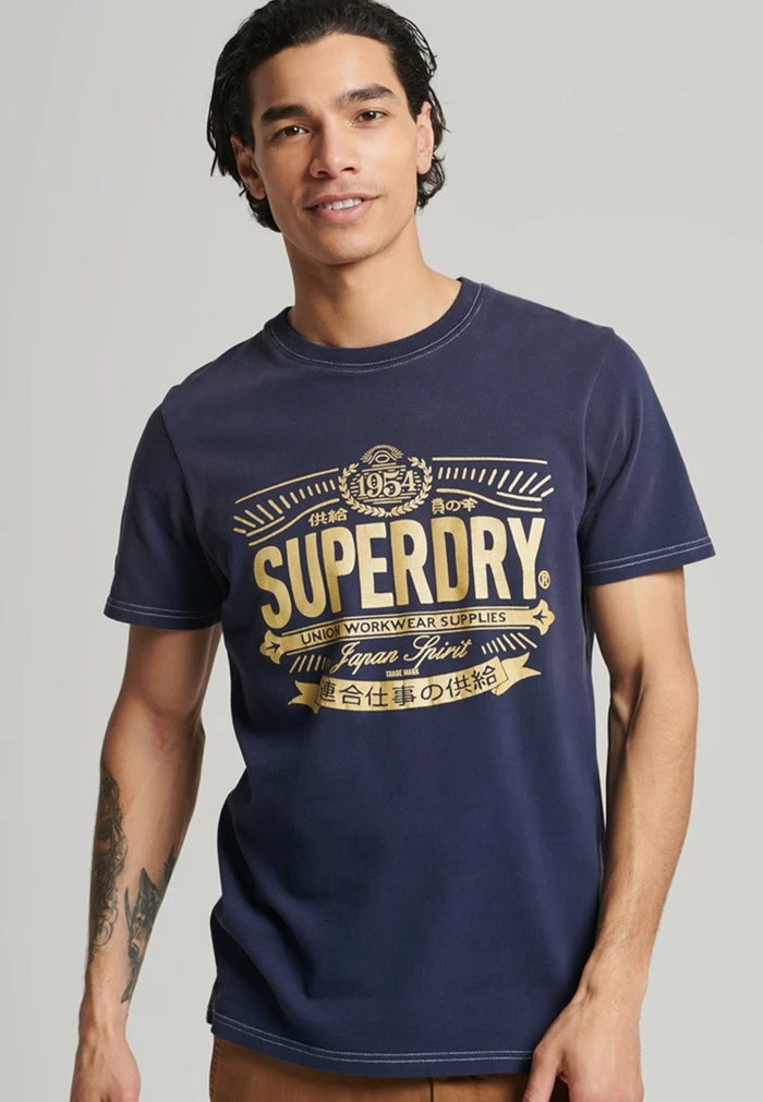 Superdry VINTAGE REWORK CLASSIC - Print T-shirt - Dark Navy 1 Superdry VINTAGE REWORK CLASSIC - Print T-shirt - Dark Navy