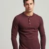 Superdry LONG SLEEVE - Long Sleeved Top - Track Burgundy Marl