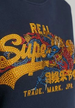 Superdry VINTAGE LOGO NARRATIVE RHINESTONE CREW - Sweatshirt - Eclipse Navy -Superdry Shop 6bf8eaf21c224b78a9b78134cdc23be3