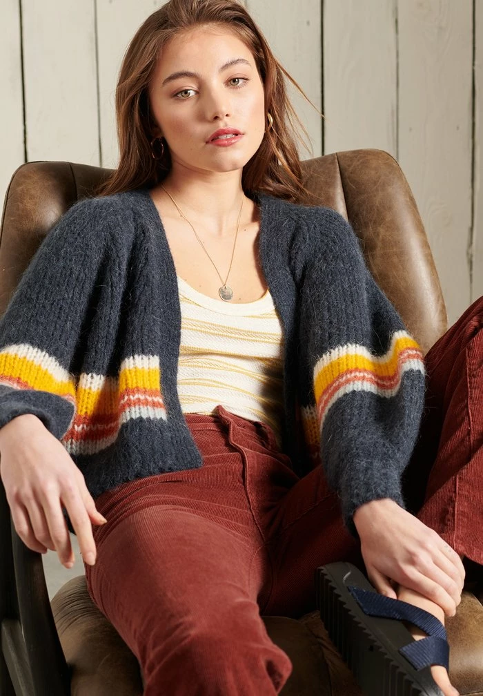 Superdry ALPACA BLEND STRIPE - Cardigan - Eclipse Navy Stripe 4 Superdry ALPACA BLEND STRIPE - Cardigan - Eclipse Navy Stripe - Image 4