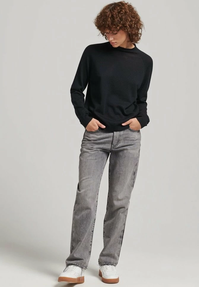 Superdry MOCK NECK - Jumper - Black 2 Superdry MOCK NECK - Jumper - Black - Image 2