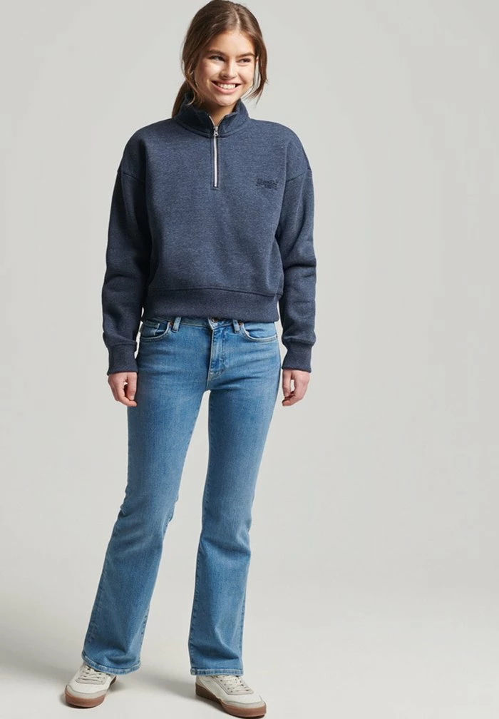 Superdry VINTAGE LOGO - Sweatshirt - Navy Marl 1 Superdry VINTAGE LOGO - Sweatshirt - Navy Marl