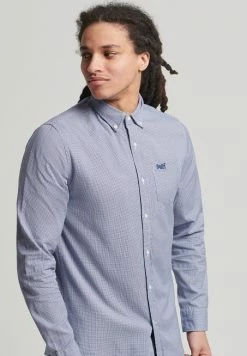 Superdry CLASSIC UNIVERSITY OXFORD - Shirt - Broken Gingham Blue