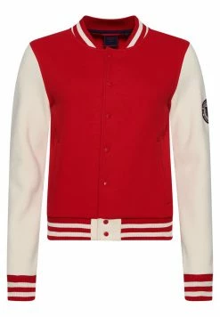 Superdry VINTAGE VARSITY - Bomber Jacket - Varsity Red Oatmeal -Superdry Shop 6dd708069c684a6aa60944f276bea7bf