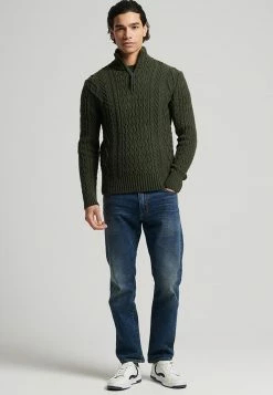 Superdry JACOB HENLEY - Jumper - Black Cyprus Marl