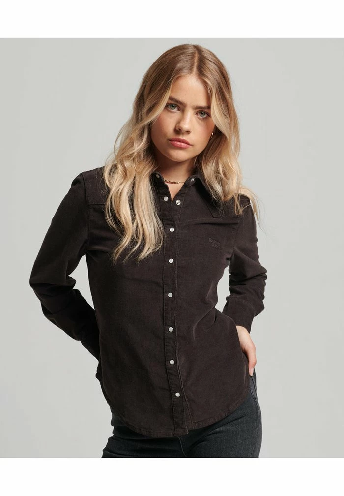 Superdry VINTAGE WESTERN - Button-down Blouse - Bison Black 1 Superdry VINTAGE WESTERN - Button-down Blouse - Bison Black