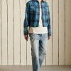 Superdry HERITAGE CHECK CROPPED - Button-down Blouse - Kilburn Check Blue