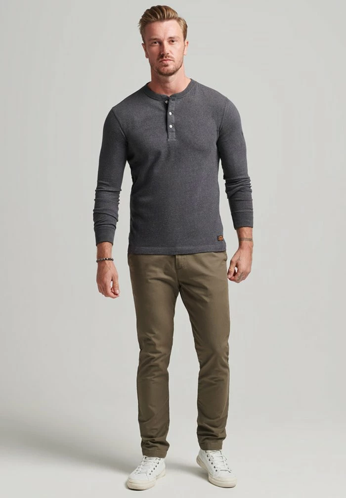 Superdry LONG SLEEVE - Long Sleeved Top - Graphite Dark Marl 2 Superdry LONG SLEEVE - Long Sleeved Top - Graphite Dark Marl - Image 2