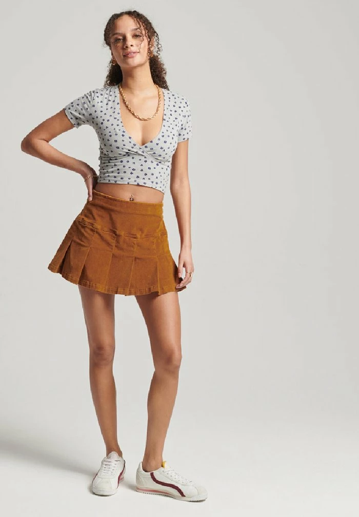 Superdry Pleated Skirt - Caramel Café 2 Superdry Pleated Skirt - Caramel Café - Image 2