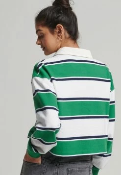 Alternative view of Superdry LONG SLEEVE - Polo Shirt - Oregon Green Stripe