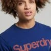 Superdry VINTAGE CLASSIC - Print T-shirt - Pilot Mid Blue