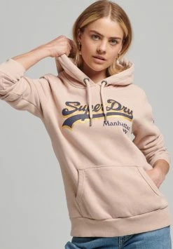 Superdry VINTAGE LOGO BOROUGH - Hoodie - Rose Dust