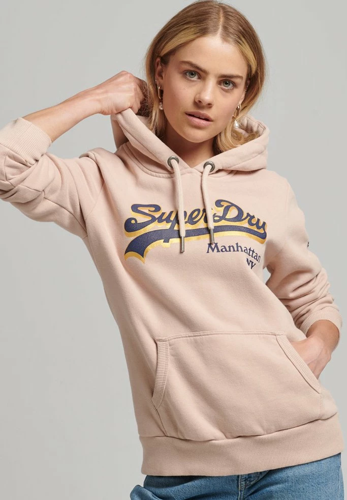 Superdry VINTAGE LOGO BOROUGH - Hoodie - Rose Dust 1 Superdry VINTAGE LOGO BOROUGH - Hoodie - Rose Dust
