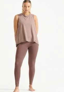 Superdry FLEX LOOSE OPEN BACK TANK - Top - Dark Taupe