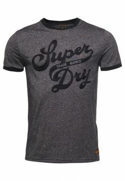 Superdry WORKWEAR STANDARD WEIGHT RINGER - Print T-shirt - Black Grit -Superdry Shop 70d08bdd66174bafb0c03408026ad9e1