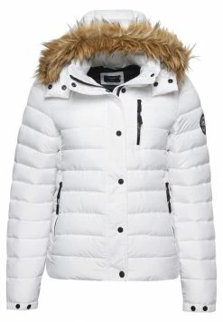 Superdry FAUX FUR SHORT HOODED PUFFER - Winter Jacket - White -Superdry Shop 714b3b163de04858a3fccef1ad3d1535