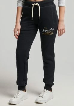 Superdry TRACK & FIELD JOGGERS - Tracksuit Bottoms - Black