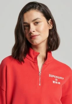 Superdry CODE CORE HALF ZIP - Sweatshirt - Hyper Fire Coral -Superdry Shop 71745d786f834d73bc796aa255ed6768