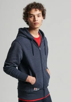 Superdry Zip-up Sweatshirt - Deep Navy Marl