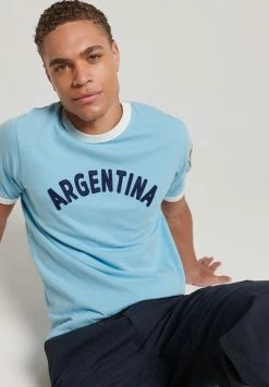Superdry RINGER SLEEVE FOOTBALL ARGENTINA - Print T-shirt - Air Blue -Superdry Shop 7258bd4fcb2c44e3ba83228ef77dbc58