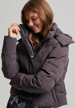 Superdry TRAIN BOXY PUFFER - Winter Jacket - Shale