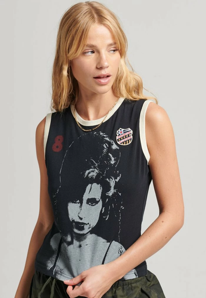 Superdry ALLSTARS AW GRAPHIC - Top - Jet Black 1 Superdry ALLSTARS AW GRAPHIC - Top - Jet Black