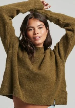 Superdry VINTAGE ESSENTIAL MOCK NECK - Jumper - Khaki