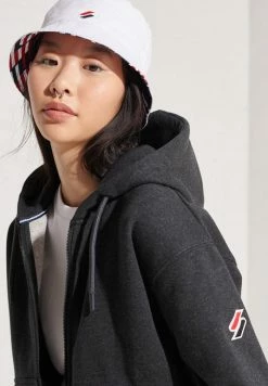 Superdry Zip-up Sweatshirt - Dark Charcoal Marl -Superdry Shop 743985b95d9147a9afb55d9c268497d1