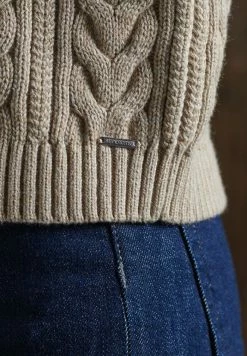 Superdry DROPPED SHOULDER CABLE CREW NECK - Jumper - Mid Caramel Twist -Superdry Shop 7461c82af7ae4dec9c8c2e153a2bc890